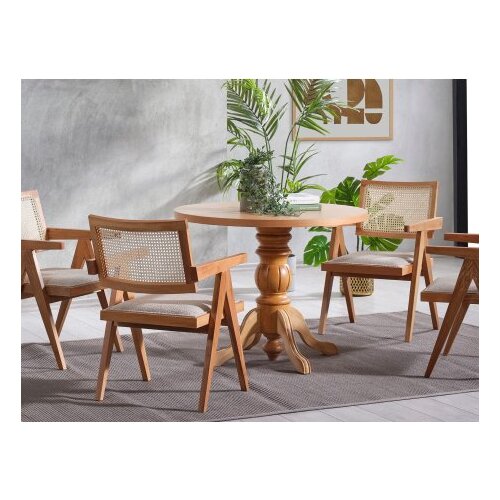 Hanah home Roma trpezarijski sto i stolice, 100x75x100 cm, 4 stolice, Smeđa Slike
