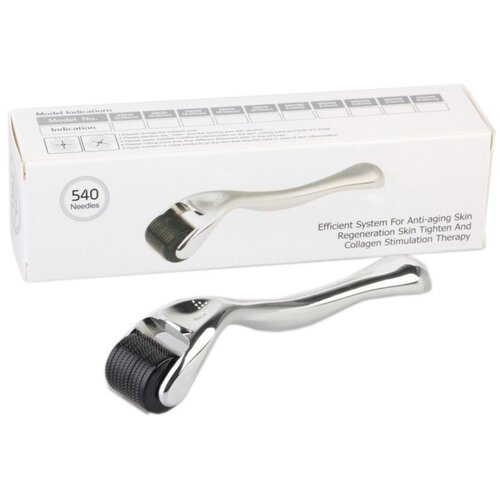 INF Microneedle Roller 02 &amp;ndash; 540 igel, zlat ABS ročaj za obraz in telo Silver 0,75 mm, (5000339432) Slike
