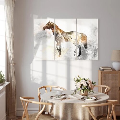  Slika - Fiery Steed (3 Parts) 60x40 Na talijanskom platnu Slike
