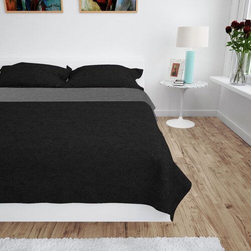 VidaXL Dvostrani pro&amp;scaron;iveni prekrivač 170x210 cm sivo crni Slike