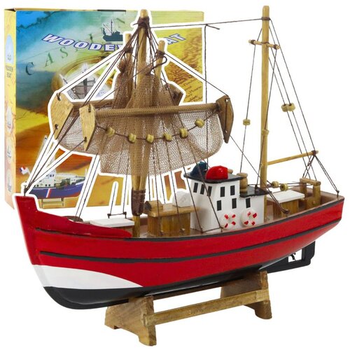  Kolekcionarski ukrasni model ribarskog broda crveni 30x26cm Cijene