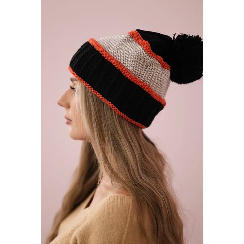 Kesi Kinga K297 Women's Cap Black + Dark Pink + Beige Cene