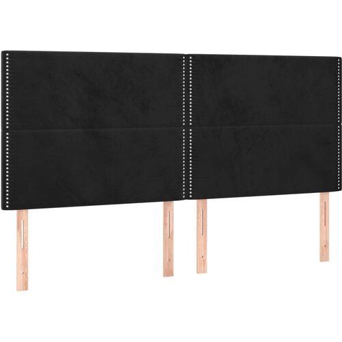Maison Chic Posteljno vzglavje - Vzglavna omarica 4 kosa črn 100x5x78/88 cm žamet, (22077097) Slike