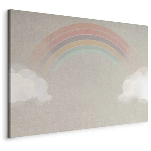  Slika - Rainy June - Colorful Rainbow Emerging from Clouds on a Bright Background 30x20 Na talijanskom platnu Cijene