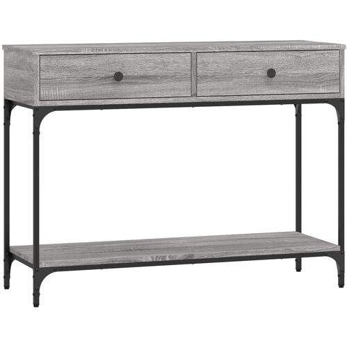 Maison Chic konzolna miza - miza ob steni siva sonoma 100x34,5x75 cm inženirski les, (21786631) Cene