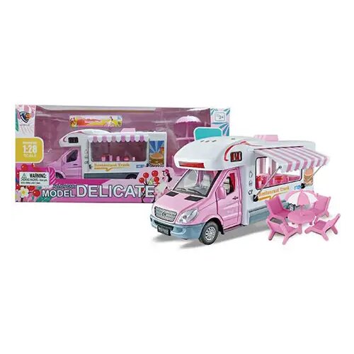 Magic Toys Pink Food Truck avtomobilček na poteg nazaj s funkcijo 1/28 Cene