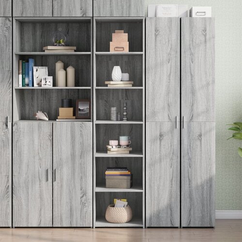  Visoka komoda siva boja hrasta 45x41x185 cm konstruirano drvo Cijene