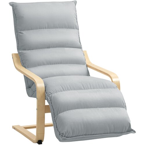 HOMCOM počivalni naslonjač poliester, breza laminat 93&ndash;114D x 67&Scaron; x 105V cm Svetlo siva, (5000242898) Cene