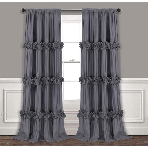 NIKCORP Zatemnitvene zavese z volančki komplet 2 kosa mehka mikrovlakna podloga 90% temnosive barve 245 x 140 cm Oeko-Tex Standard 100 termoizolacija akustik, (5000273820) Cene