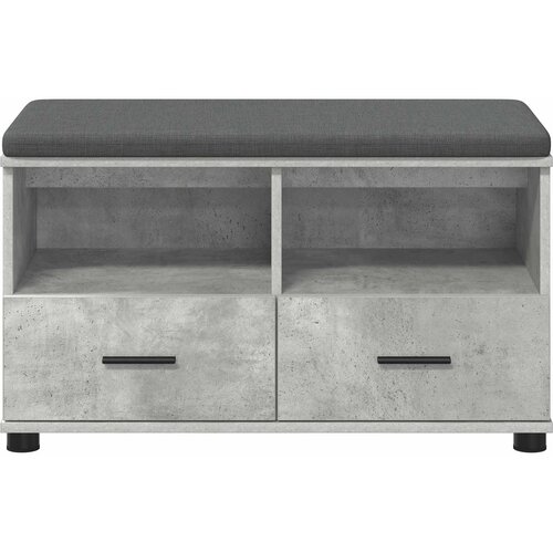  Klupa za hodnik s jastukom Betonsko Siva 80 x 38 x 46 cm Slike