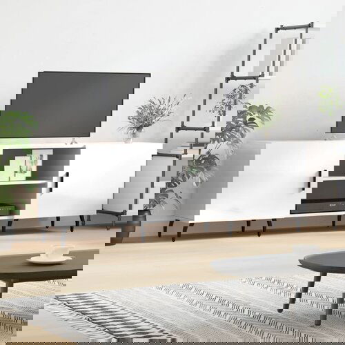 VidaXL TV omarica visok sijaj bela 150x30x50 cm inženirski les Slike
