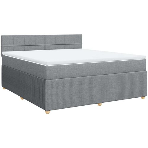 VidaXL Krevet s oprugama i madracem svjetlosivi 180x200 cm od tkanine Slike