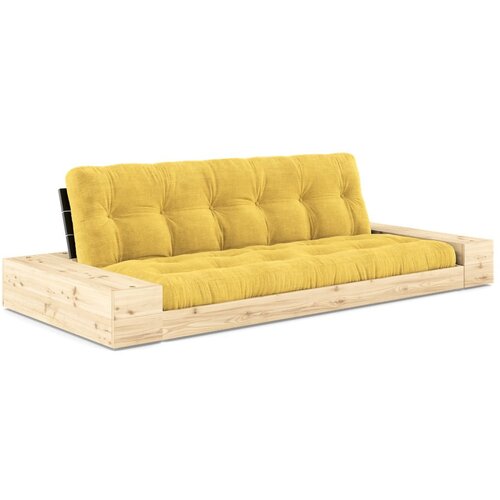Karup Design Rumena raztegljiva sedežna garnitura iz rebrastega žameta 244 cm Base – Cene