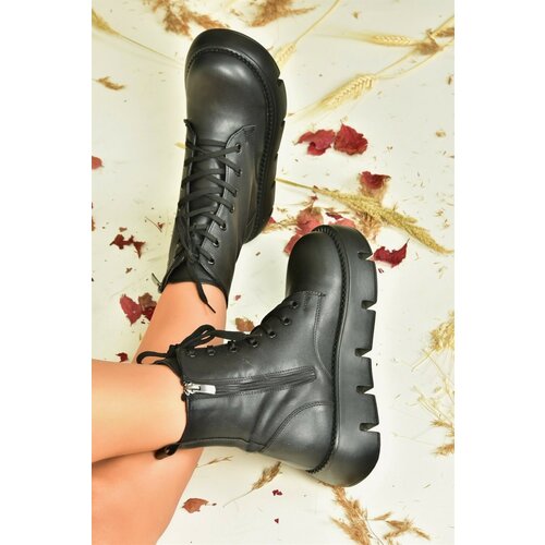 Fox Shoes Black Women's Boots with Filled Soles Slike