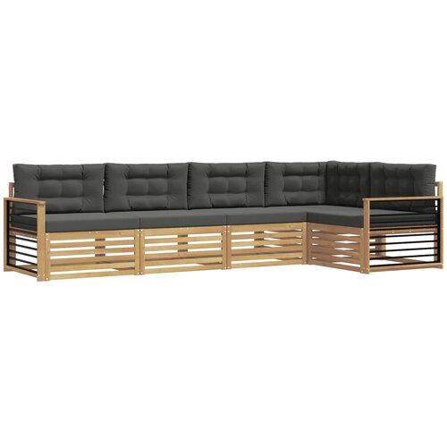 VidaXL Zunanja garnitura za sedenje 6 pcs Bela in antracit Poliester, (5000270942) Slike