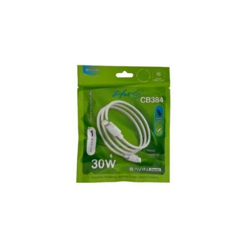 BAVIN kabl pleteni 30W 1m Type C-Lightning bela - CB384PD Cene