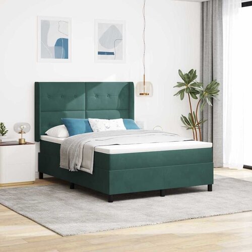 Box spring krevet Tamnozelena 140 x 200 cm Bar&amp;scaron;un - Tamnozelena 140 x 200 cm Pro&amp;scaron;iveno gumbima Slike
