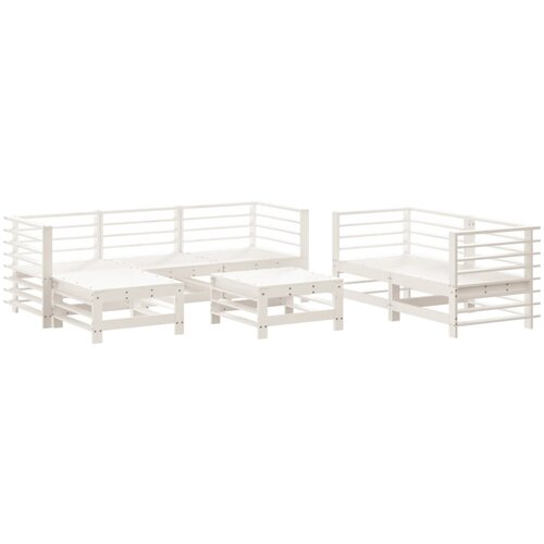Maison Chic Seti vrtnega pohištva - Vrtna garnitura - Vrtni pohištvo set 7-delna bela trdna borovina, (21807807) Cene