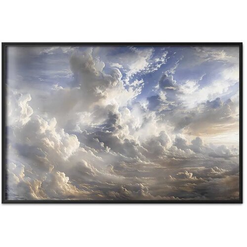  Plakat Golden Reflections on Clouds Announcing Dusk 90x60 Crni okvir Slike