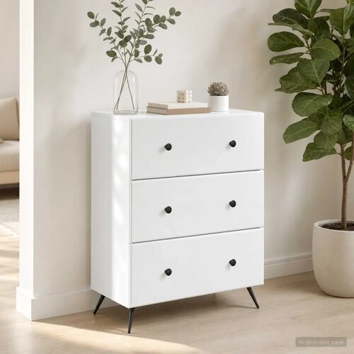  Ormar s ladicama Bijela 66 x 34 5 x 90 cm Konstruirano drvo - Bijela Slike