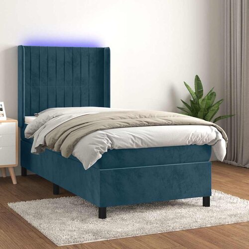  box spring s madracem LED tamnoplavi 80 x 200 cm bar&scaron;un Cijene