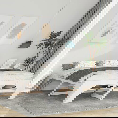 vidaXL Krevet s daskama s pohranom Bijelo Masivna borovina Cijene