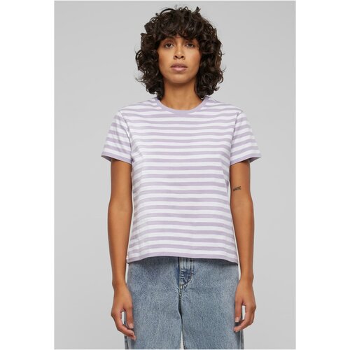 Urban Classics Women's basic striped t-shirt white/purple Slike