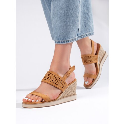 Shelvt Brown women's wedge sandals Cijene