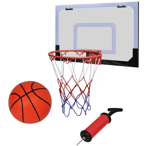  Indoor set za košarku; obruč s mrežicom + tabla + lopta + pumpa