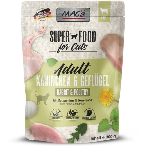  MAC&acute;s Cat Pouch 6 x 300 g - kunec in perutnina Cijene