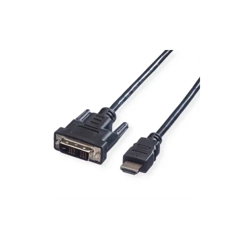 Value DVI / HDMI priključni kabel DVI-D 18+1-polni utikač, HDMI A utikač 3.00 m crna 11.99.5532 sa zaštitom, utikač prim