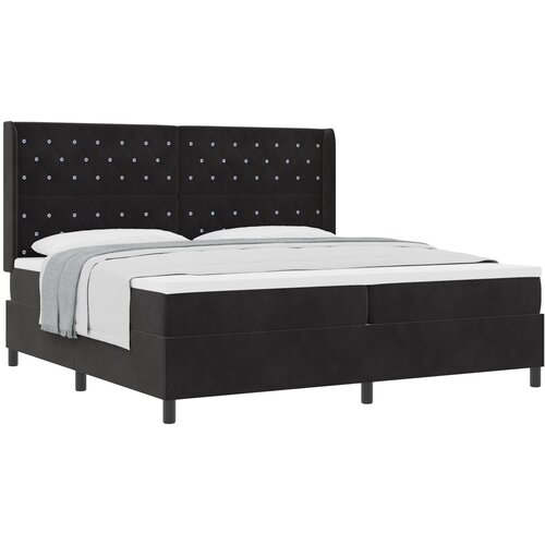 vidaXL Postelja Box Spring z Mattress Črna 200x200 cm Žamet, (22050116) Cene