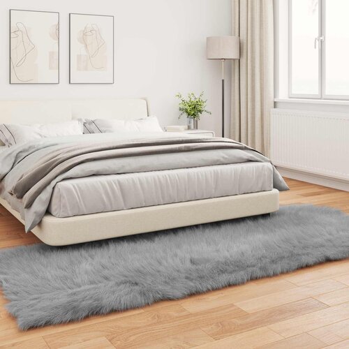  Tepih od umjetne ovčje kože TAFALLA Siva 80 x 250 cm Poliester Slike
