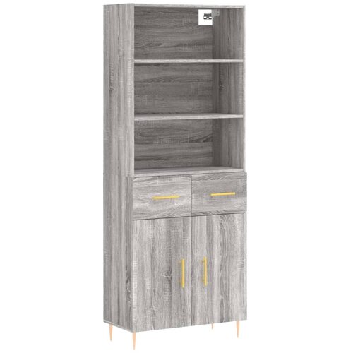  Visoka komoda siva sonome 69,5x34x180 cm od konstruiranog drva Slike
