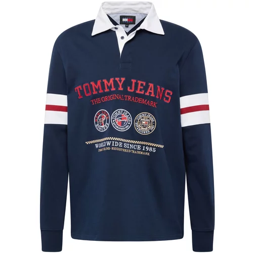 Tommy Jeans Majica 'VARSITY EXPLORER' bež / mornarsko plava / crvena / bijela