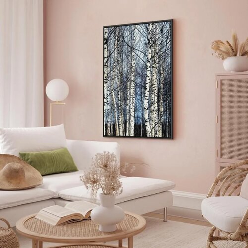  Slika - Frosty January (1 Part) Vertical 60x90 U crnom drvenom okviru Slike