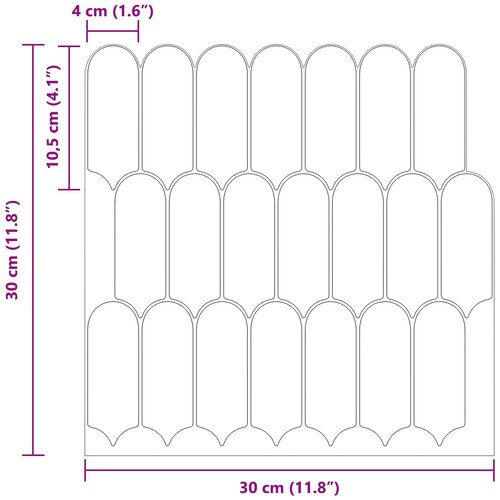  Pernata pločica 10 pcs Ružičasta 30 x 30 cm Poliuretan i PET Slike