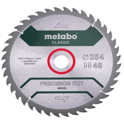 Metabo list žage Precision Cut Classic 254x30, 40 WZ 20°, 628325000
