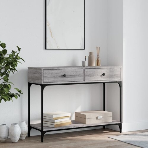  Konzolni stol siva boja hrasta 100x34,5x75 cm konstruirano drvo Cene