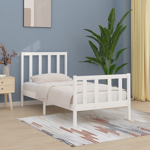 Furnova Posteljni okvir bel iz trdnega lesa 100x200 cm, (21941567) Slike