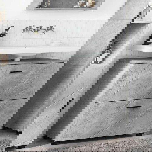 vidaXL Kupaonski ormar Beton siva 76.5 x 35 x 64 cm Konstruirano drvo Cene