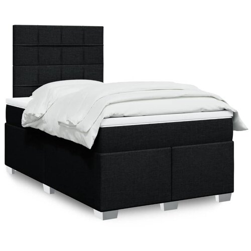 vidaXL Krevet box spring s madracem crni 120 x 190 cm od tkanine Cijene