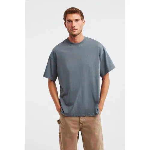 GRIMELANGE Jett Men's Oversize Fit 100% Cotton Thick Textured T-shirt