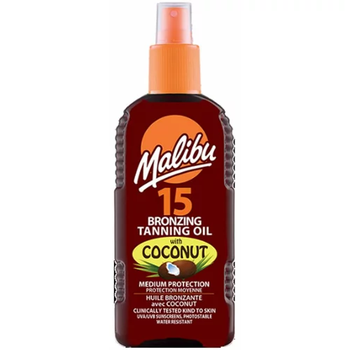 Malibu Bronzing Tanning Oil Coconut SPF15 vlažilen sprej za zaščito pred soncem 200 ml