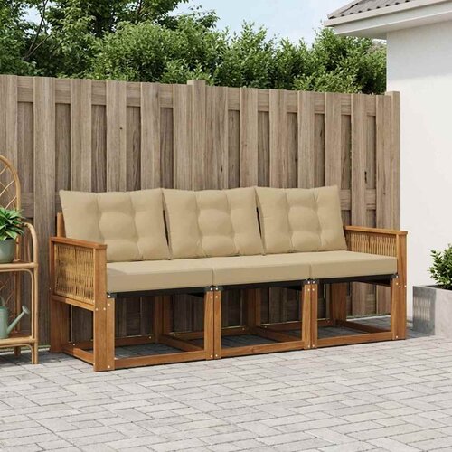  Set vanjskih sofa 3 kom. Prirodna i bež Cene