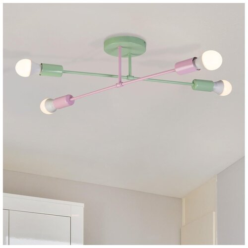  stropni luster cambridge 4xE27/15W/230V zelena/ružičasta Cene