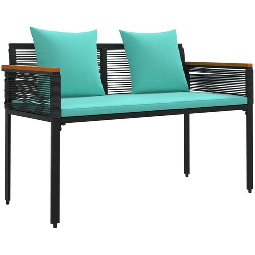 Vanjska klupa Crna i Tirkizna 117 x 54 x 74.5 cm poliratan Slike