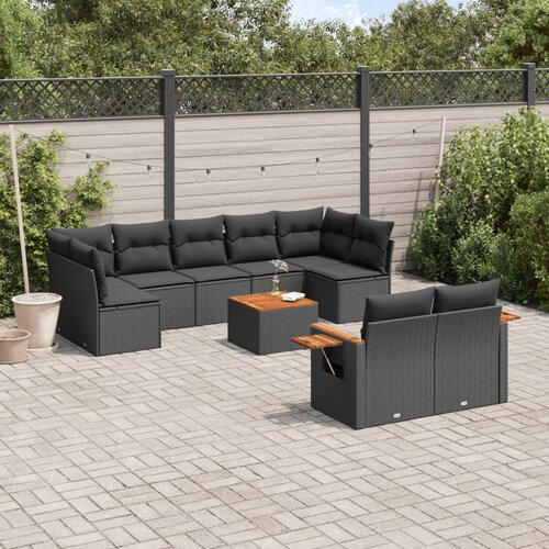  9-dijelni set vrtnih sofa od poliratana s jastucima Slike