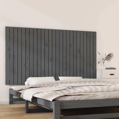  Zidno uzglavlje sivo 159,5x3x90 cm od masivne borovine Slike