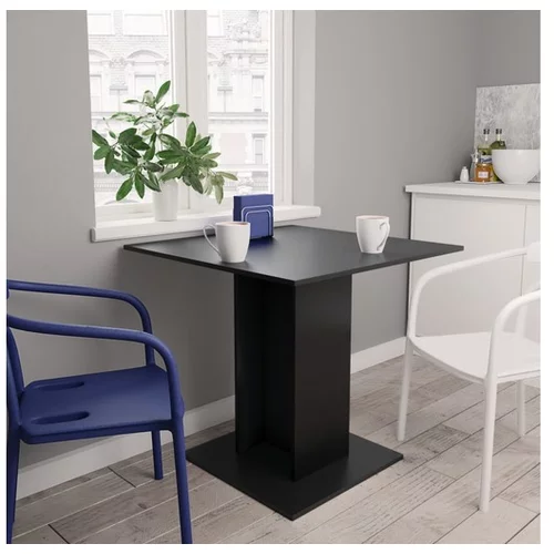  Jedilna miza črna 80x80x75 cm iverna plošča